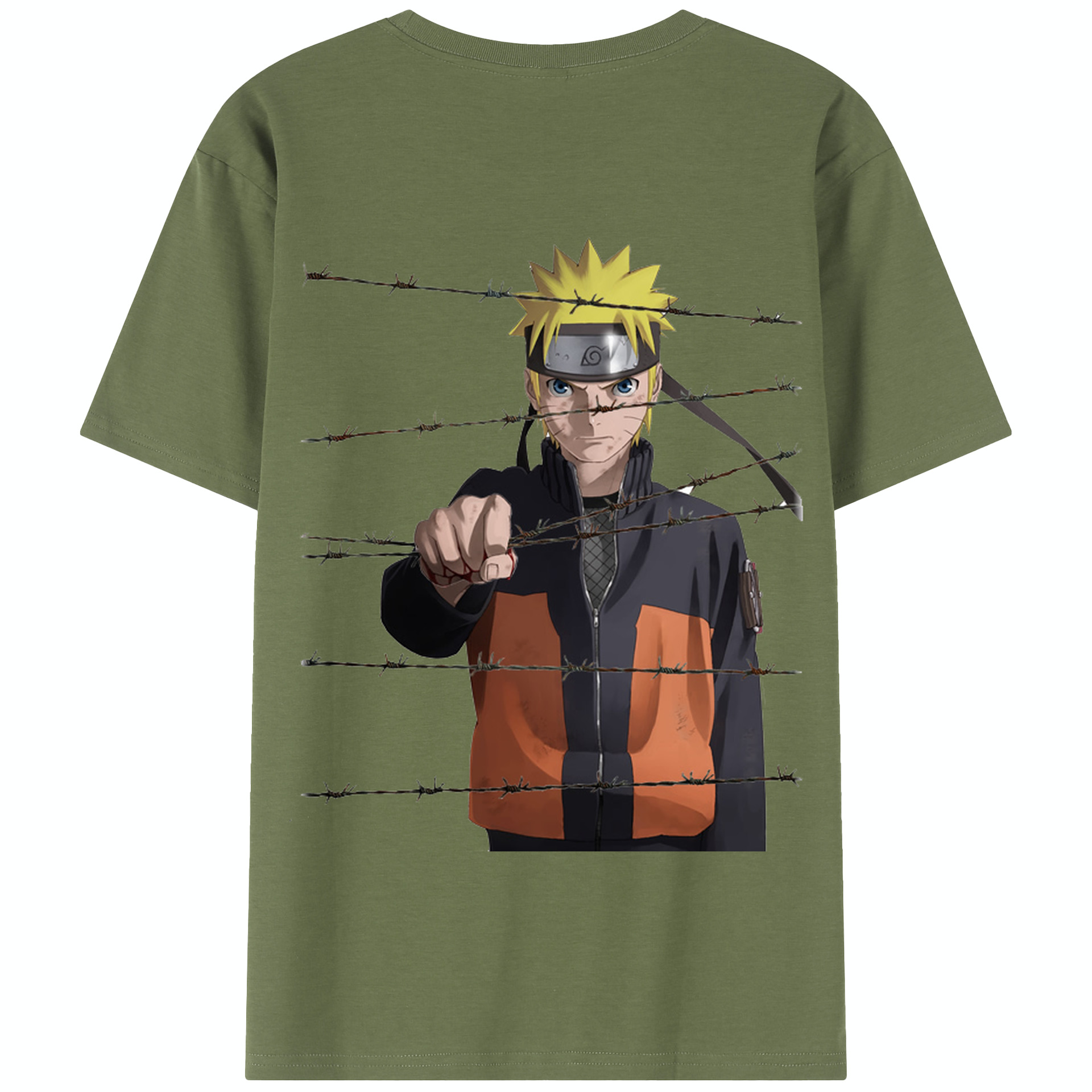 （画像用） NARUTO -ナルト- うずまき ナルト Uzumaki Naruto 綿100％半袖Tシャツ（背面プリント）